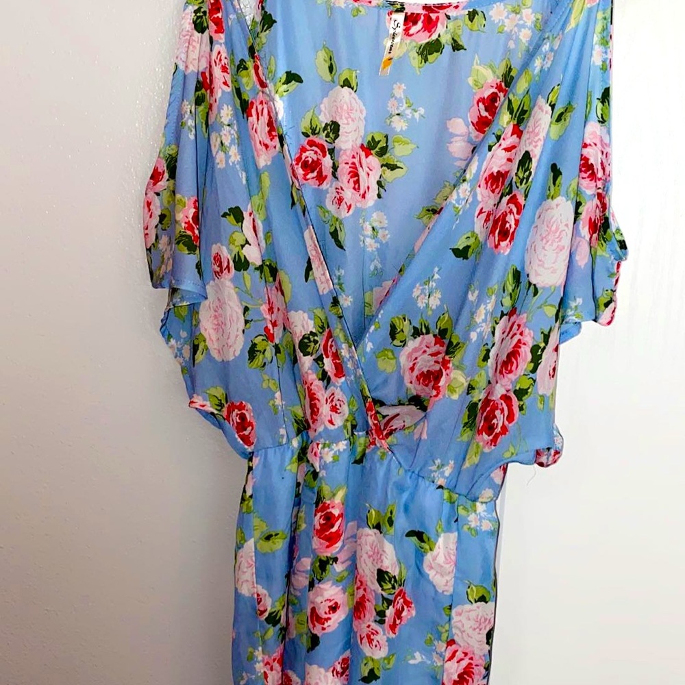 Blue floral romper